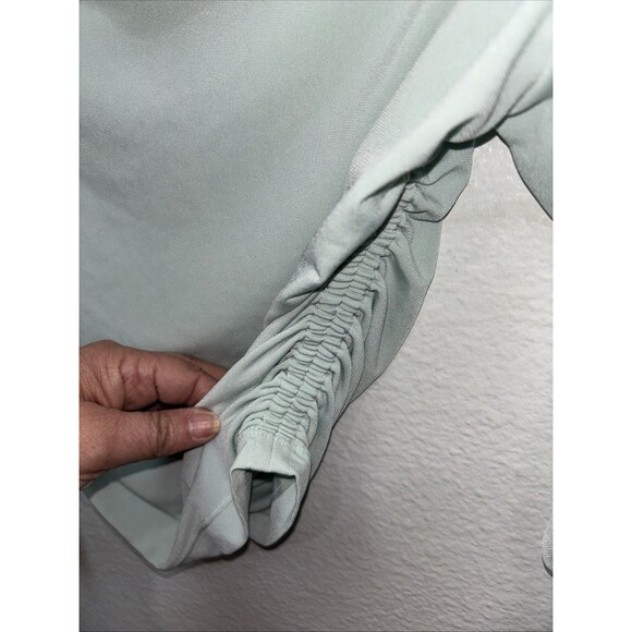 KHY Women Long Sleeves Off The Shoulder Ruched Blouse Green XL Stretch - Picture 5 of 8